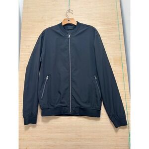 Pull&Bear Mens Black Full Zip Lightweight Bomber Jacket Size Medium M 38